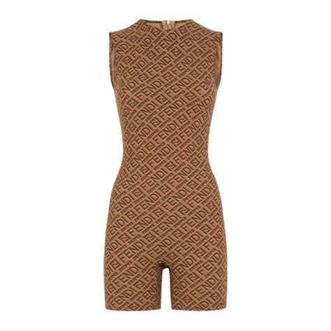 fendi skims black jumpsuit|sleeveless mid thigh bodysuit Fendi.